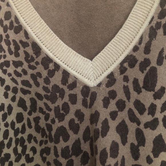 COPY - ARMAND DIRADOURIAN Animal Print V Neck Cashmere Sweater SZ SM - Picture 4 of 4